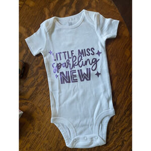Little Miss Sparkling New Infant Creeper‎ Bodysuit Cute Baby Gift 9 M